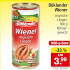 Wiener ungleiche Längen von Böklunder für 3,99 € bei Zimmermann im Angebot Wiener ungleiche Längen von Böklunder im aktuellen Zimmermann Prospekt