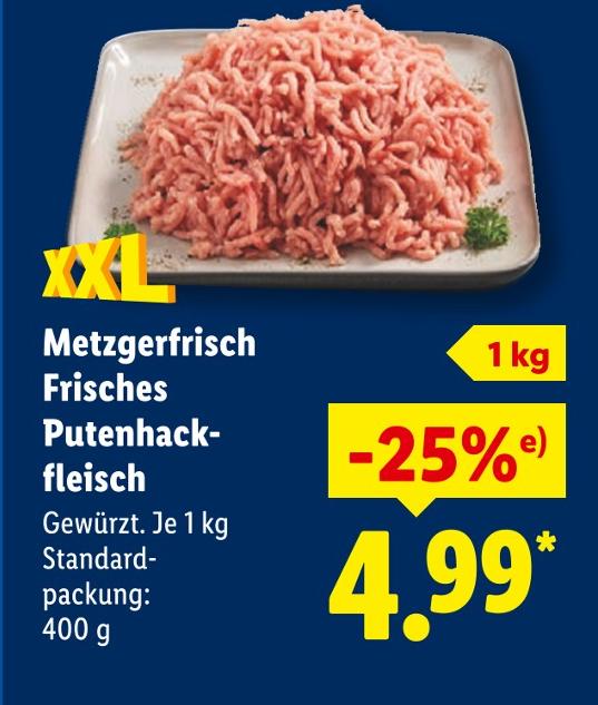 Metzgerfrisch Frisches Putenhackfleisch