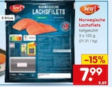Norwegische Lachsfilets von Sea Gold im aktuellen Netto Marken-Discount Prospekt für 7,99 €