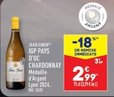 Promo IGP PAYS D'OC CHARDONNAY à 2,99 € dans le catalogue Aldi à Parthenay