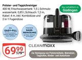 Polster- und Teppichreiniger im Angebot bei GLOBUS in Saarbrücken Polster- und Teppichreiniger Angebote von CLEANmaxx bei GLOBUS Saarbrücken für 69,99 €