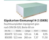 Gipskarton-Einmannplatten H-2 (GKBi) im aktuellen Holz Possling Prospekt