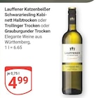 Aktuelles Katzenbeißer Schwarzriesling Kabinett Halbtrocken Angebot bei GLOBUS in Duisburg ab 4,99 €