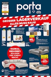 Aktueller porta Möbel Prospekt, "GROSSER LAGERVERKAUF - ALLES MUSS RAUS!", mit Angeboten der Woche, gültig von 22.07.2024 bis 22.07.2024