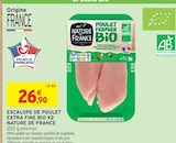 Escalope de poulet extra fine Bio x2 - NATURE EN en promo chez Intermarché Escalope de poulet extra fine Bio x2 - NATURE EN dans le catalogue Intermarché