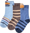 Socken mit Baustellen-3D-Motiven, blau + braun, Gr. 19/22 von ALANA im aktuellen dm-drogerie markt Prospekt für 5,90 €
