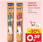 Beef Stick im Angebot bei Netto Marken-Discount in Bad Salzuflen Beef Stick Angebote von Vitakraft bei Netto Marken-Discount Bad Salzuflen für 0,39 €