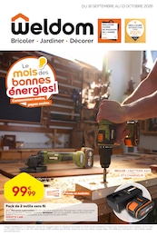 Catalogue Bricolage de Weldom à Tours Prospectus Weldom à Tours, "Le mois des bonnes énergies !", 8 pages, 16/09/2026 - 13/10/2026