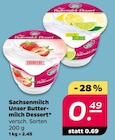 Unser Buttermilch-Dessert von Sachsenmilch für 0,49 € bei Netto mit dem Scottie im Angebot Unser Buttermilch-Dessert von Sachsenmilch im aktuellen Netto mit dem Scottie Prospekt
