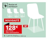 Lot 4 chaises Betty - But à Taverny Lot 4 chaises Betty en promo chez But Taverny à 128,00 €