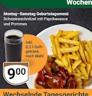 Geburtstagsmenü Schweineschnitzel mit Paprikasauce und Pommes im Angebot bei GLOBUS in Halle Geburtstagsmenü Schweineschnitzel mit Paprikasauce und Pommes Angebote bei GLOBUS Halle für 9,00 €