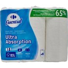 Essuie-tout blanc ultra absorption - CARREFOUR ESSENTIAL en promo chez Carrefour Essuie-tout blanc ultra absorption - CARREFOUR ESSENTIAL dans le catalogue Carrefour