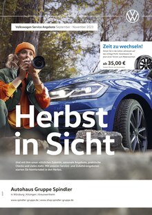 Volkswagen Prospekt der Woche "Herbst in Sicht" Seite 1, 01.09.2023 bis 30.11.2023 für Kitzingen Aktueller Volkswagen Prospekt "Herbst in Sicht" Seite 1 von 1 Seite für Kitzingen