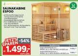 Saunakabine Espoo150 Premium im Angebot bei Marktkauf in Leipzig Saunakabine Espoo150 Premium Angebote von ARTSAUNA bei Marktkauf Leipzig für 1.499,00 €