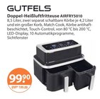 Doppel-Heißluftfritteuse AIRFRY5010 im V-Markt Prospekt Doppel-Heißluftfritteuse AIRFRY5010 von GUTFELS im aktuellen V-Markt Prospekt für 99,90 €