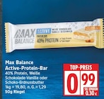 Active-Protein-Bar Weiße Schokolade-Vanille von Max Balance für 0,99 € bei EDEKA im Angebot Active-Protein-Bar Weiße Schokolade-Vanille von Max Balance im aktuellen EDEKA Prospekt