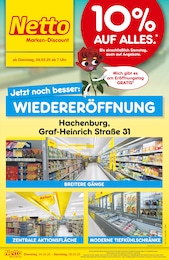 Netto Marken-Discount Prospekt für Hachenburg: "Wiedereröffnung - 10% AUF ALLES.", 6 Seiten, 04.03.2025 - 08.03.2025