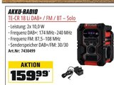 Akku-Radio TE-CR 18 Li DAB+ / FM / BT – Solo Angebote bei OBI Hildesheim für 159,99 €