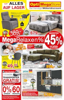 Opti-Wohnwelt Prospekt Mega Relaxen mit 14 Seiten