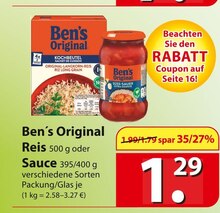 Ben ́s Original Reis oder Sauce Angebot in Hambergen b Bremen im aktuellen Prospekt bei famila Nordost in Hambergen b Bremen