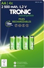 Piles rechargeables - TRONIC en promo chez Lidl Grenoble à 4,99 €