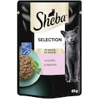 SHEBA® Selection in Sauce mit Lachs 85 g Angebote von Sheba bei Zookauf Ansbach für 0,55 €