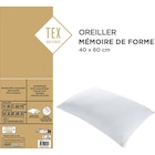 Oreiller "Mémoire de forme" - TEX HOME en promo chez Carrefour Oreiller "Mémoire de forme" - TEX HOME dans le catalogue Carrefour