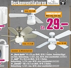Deckenventilatoren im Angebot bei Hornbach in Nettetal Deckenventilatoren Angebote von Madeira bei Hornbach Nettetal für 29,00 €