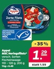 MSC Heringsfilets von Appel für 1,29 € bei Netto mit dem Scottie im Angebot MSC Heringsfilets von Appel im aktuellen Netto mit dem Scottie Prospekt