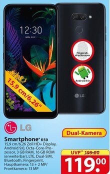 LG Smartphone K50 bei famila Nordost in Wunstorf LG Smartphone K50 im Angebot bei famila Nordost Wunstorf für 119,00 €