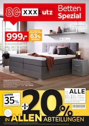 Boxspringbett im XXXLutz Möbelhäuser Prospekt in Ulm Aktueller XXXLutz Möbelhäuser Prospekt mit Boxspringbett, "Betten Spezial", Seite 1