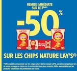 Promo -50% de remise immédiate sur le 2ème produit sur les chips nature Lay's à  dans le catalogue Intermarché Super à Saint-Laurent