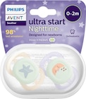 Schnuller ultra start Nighttime, lila/creme, 0-2 Monate bei dm-drogerie markt im Trier Prospekt für 8,25 €