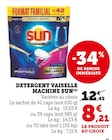 Détergent vaiselle machine (A) - Sun en promo chez Super U Meyzieu à 8,21 €