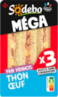SANDWICH MEGA PAIN VIENNOIS THON OEUF SODEBO - SODEBO dans le catalogue Auchan Hypermarché