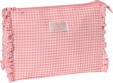 Kulturbeutel im dm-drogerie markt Prospekt Kulturbeutel rosa Karo "Lieblingsdinge" von Vito & Joe im aktuellen dm-drogerie markt Prospekt für 10,95 €