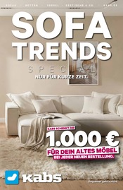 Aktueller Kabs Möbel & Einrichtung Prospekt in Nienwohld und Umgebung, "SOFA TRENDS SPECIAL" mit 38 Seiten, 30.01.2026 - 05.02.2026