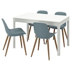 Tisch und 4 Stühle weiß/grautürkis Angebote von EKEDALEN / GRÖNSTA bei IKEA Herford für 395,00 €