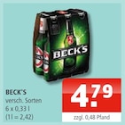 Beck's im Angebot bei Getränke Oase in Gladbeck Beck's Angebote bei Getränke Oase Gladbeck für 4,79 €
