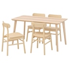 Tisch und 4 Stühle Eschenfurnier/Birke Angebote von LISABO / RÖNNINGE bei IKEA Frankfurt für 538,96 €