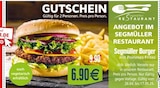 Segmüller Burger mit Pommes Frites im Angebot bei Segmüller in Ulm Segmüller Burger mit Pommes Frites Angebote von Segmüller bei Segmüller Ulm für 6,90 €