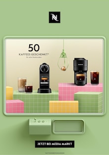 Nespresso Prospekt 50 Kaffees geschenkt* mit 1 Seite
