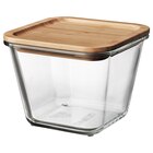 + Vorratsbehälter mit Deckel quadratisch Glas/Bambus 1.2 l bei IKEA im Hamm Prospekt für 6,99 €