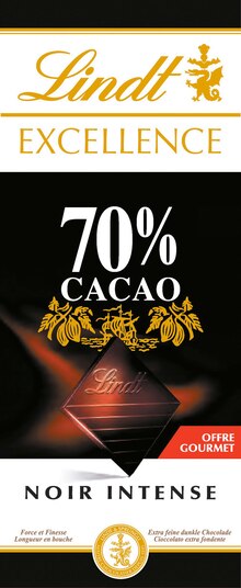 Tablette chocolat noir intense 70% Excellence Offre Gourmet - Monoprix à Boulogne-Billancourt Tablette chocolat noir intense 70% Excellence Offre Gourmet en promo chez Monoprix Boulogne-Billancourt à 1,09 €
