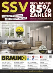 Bett im BRAUN Möbel-Center Prospekt in Reutlingen Aktueller BRAUN Möbel-Center Prospekt mit Bett, "SSV - VERKAUF SOLANGE DER VORRAT REICHT", Seite 4