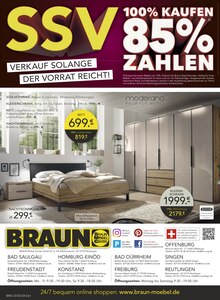 Bett im BRAUN Möbel-Center Prospekt "SSV - VERKAUF SOLANGE DER VORRAT REICHT" mit 4 Seiten (Reutlingen)