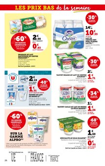 Promotion Yaourt lait de chèvre dans le prospectus Super U, valable du 17/06/2025 au 29/06/2025 Promo Yaourt lait de chèvre dans le catalogue Super U du moment à la page 26