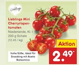 Lieblings Mini Cherryrispen-Tomaten im Angebot bei Netto Marken-Discount in Bremerhaven Lieblings Mini Cherryrispen-Tomaten Angebote bei Netto Marken-Discount Bremerhaven für 2,49 €