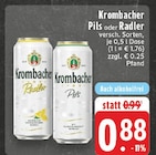 Pils im Angebot bei E center in Recklinghausen Pils Angebote von Krombacher bei E center Recklinghausen für 0,88 €