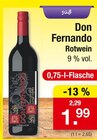 Rotwein Angebote von Don Fernando bei Zimmermann Wunstorf für 1,99 €